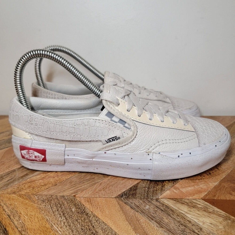 Vans Vault Size 4 Men 5.5 Women Cut and Paste Slip on LX Off White Rare